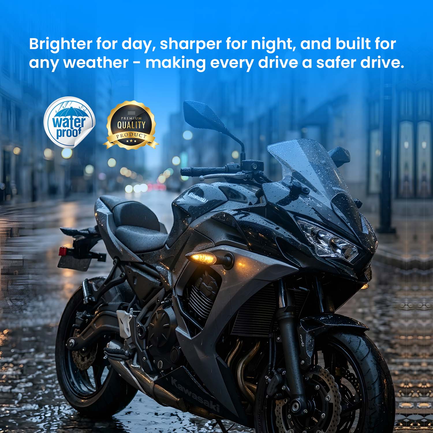 KTM Waterproof Flexible Unbreakable Premium Silicone Rubber LED Indicator Light - High Brightness Universal Fit for All Bikes (2 Pieces) - Moto Genius