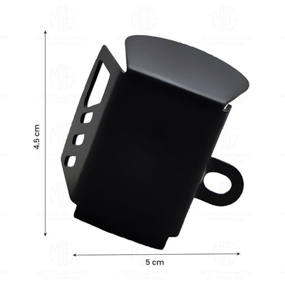Metal Rear Brake Oil Container Guard for RE Interceptor | Fluid Reservoir Cap Compatible with RE Interceptor-Black - Moto Genius