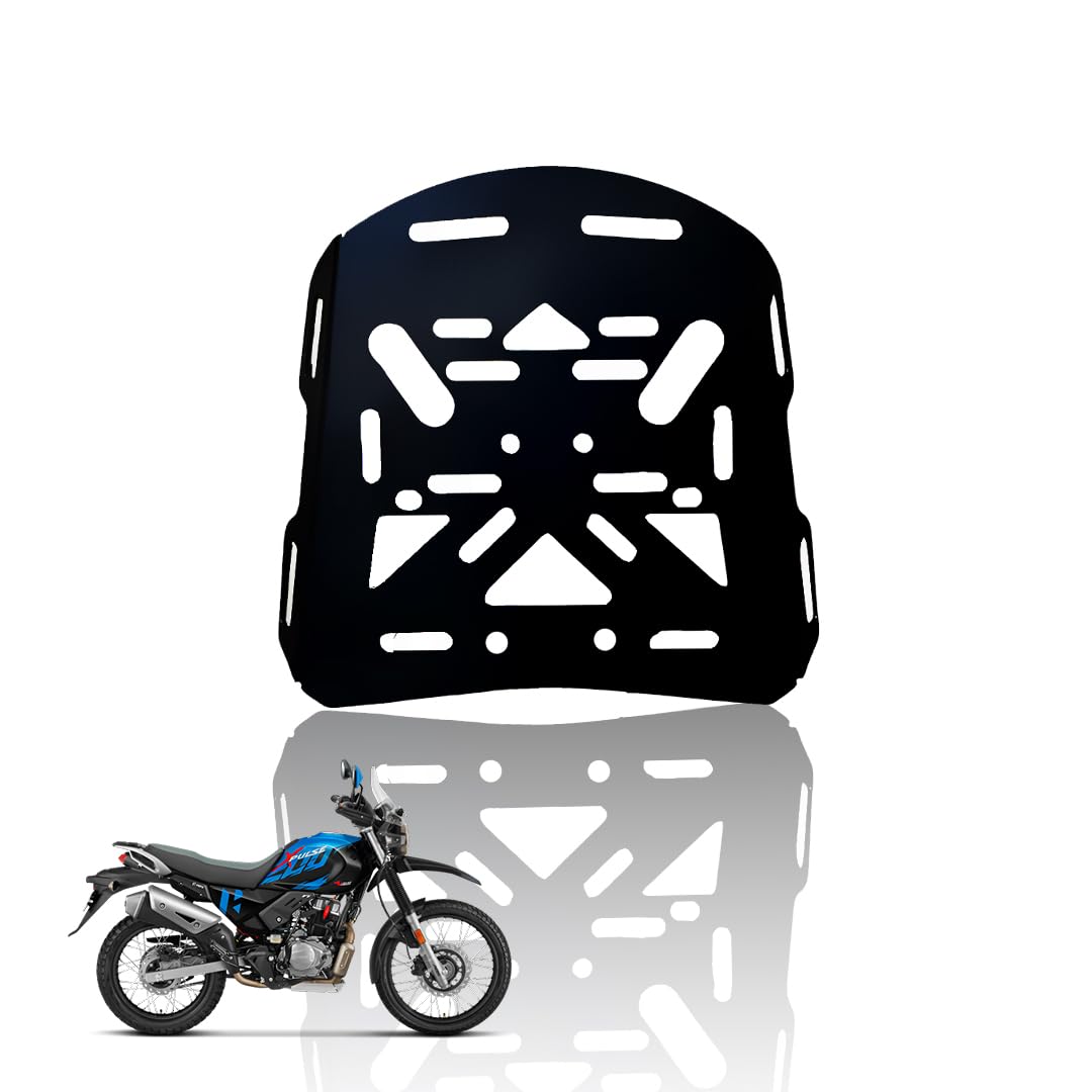 Metal Rear Luggage Rack Carrier Holder Support for Xpulse Motorbike | Durable Metal Construction for Enhanced Cargo Support-Black - Moto Genius