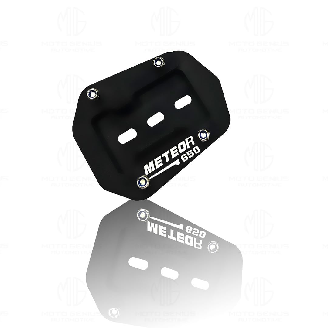 Metal Side Stand Extender for RE Super Meteor 650 | Heavy Duty Parking Support and Stability Enhancer, Durable Corrosion-Resistant Metal, Easy Installation-Black - Moto Genius