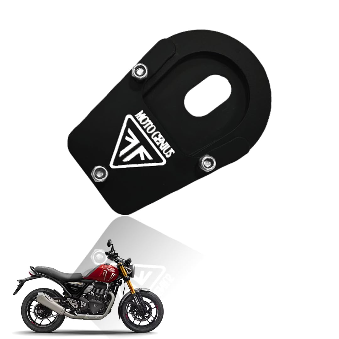 Metal Side Stand Extender for Triumph Speed 400 Motorbike - Durable Finish, Easy Installation, Enhanced Stability and Support-Black - Moto Genius