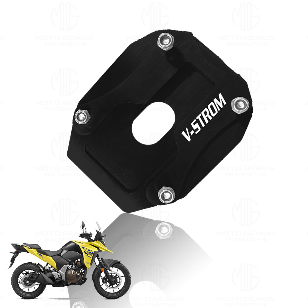 Metal Side Stand Extender Replacement for V-Storm Motorbike | Durable Finish, Easy Installation, Enhanced Stability-Black - Moto Genius