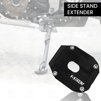 Metal Side Stand Extender Replacement for V-Storm Motorbike | Durable Finish, Easy Installation, Enhanced Stability-Black - Moto Genius