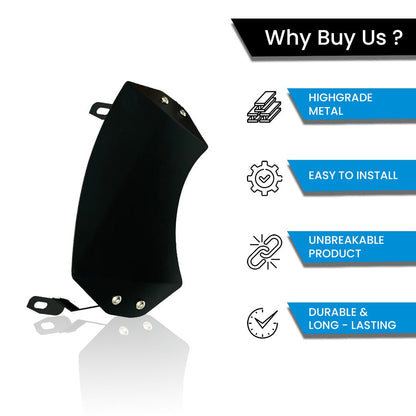 Metal Visor Windscreen Windshield Deflector for Honda H'ness CB 350 | Heavy Quality Flyscreen with Mount for Motorbike | Wind Shield Protector - Moto Genius