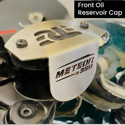 Meteor 350 Stainless Steel Front Disc Brake Fluid Reservoir Oil Cap for Bike Replacement for Enhanced Durability and Performance (Pack of 1)-Silver - Moto Genius