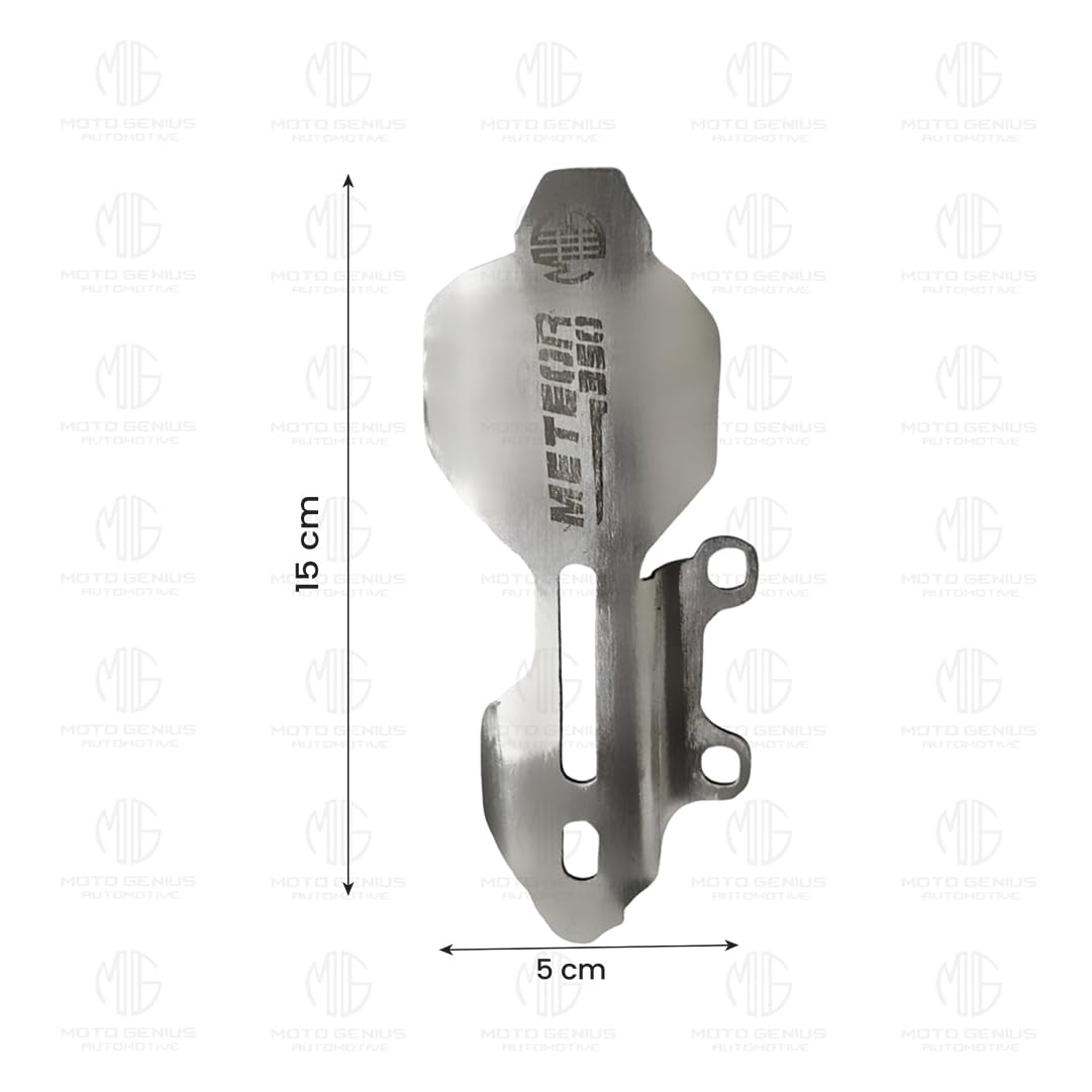 Meteor 350 Stainless Steel Master Cylinder Guard for Bike | Heavy-Duty, Impact-Resistant Protection for Motorcycle Brake Systems |Durable Steel Construction-Silver - Moto Genius