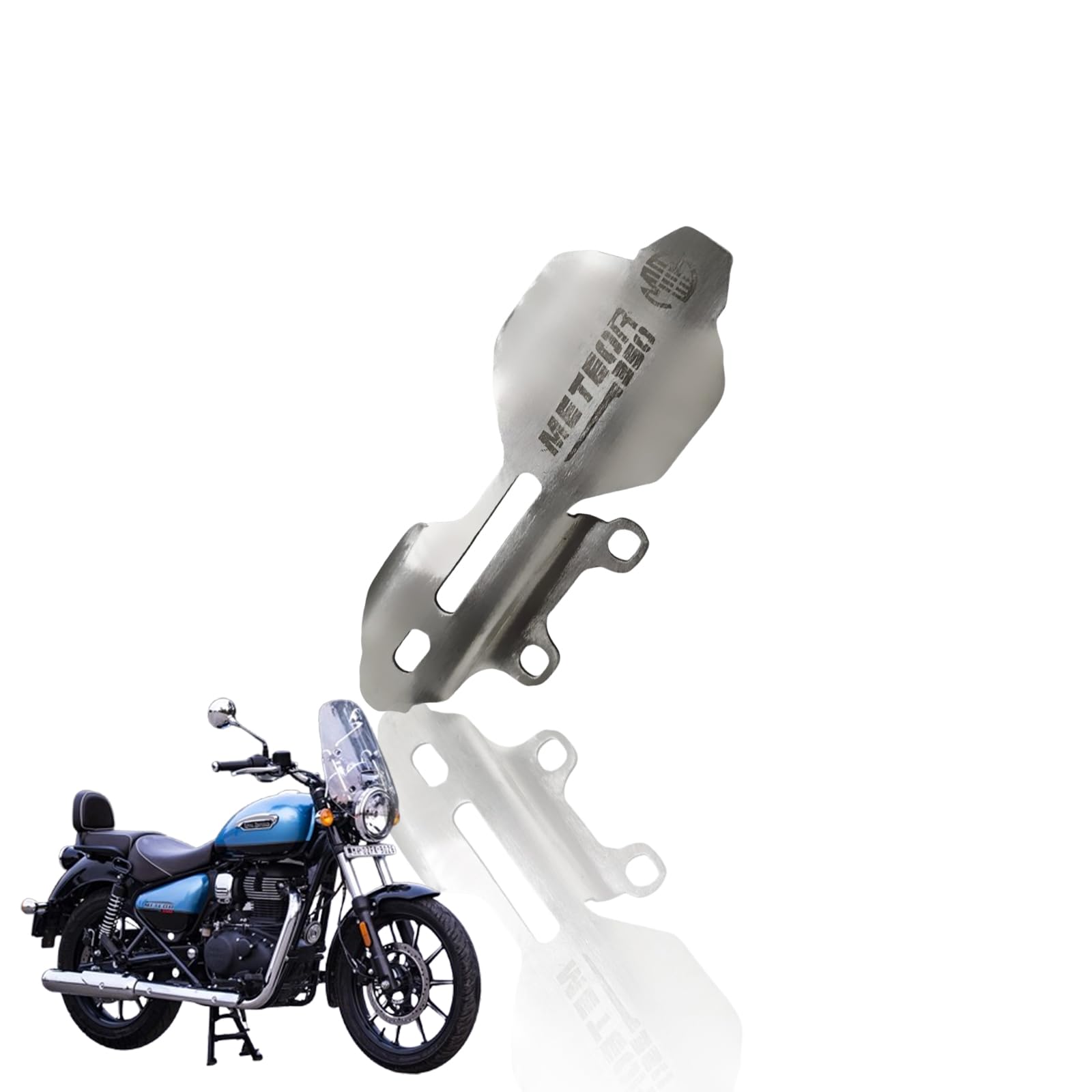 Meteor 350 Stainless Steel Master Cylinder Guard for Bike | Heavy-Duty, Impact-Resistant Protection for Motorcycle Brake Systems |Durable Steel Construction-Silver - Moto Genius