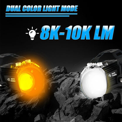 MK02 Spotlight IP67 Waterproof Auxiliary Lights with Wiring Harness | Premium Build | Compatible with Motorcycles, Cars & Electric Vehicles(Pack of 2) (MGF3) - Moto Genius