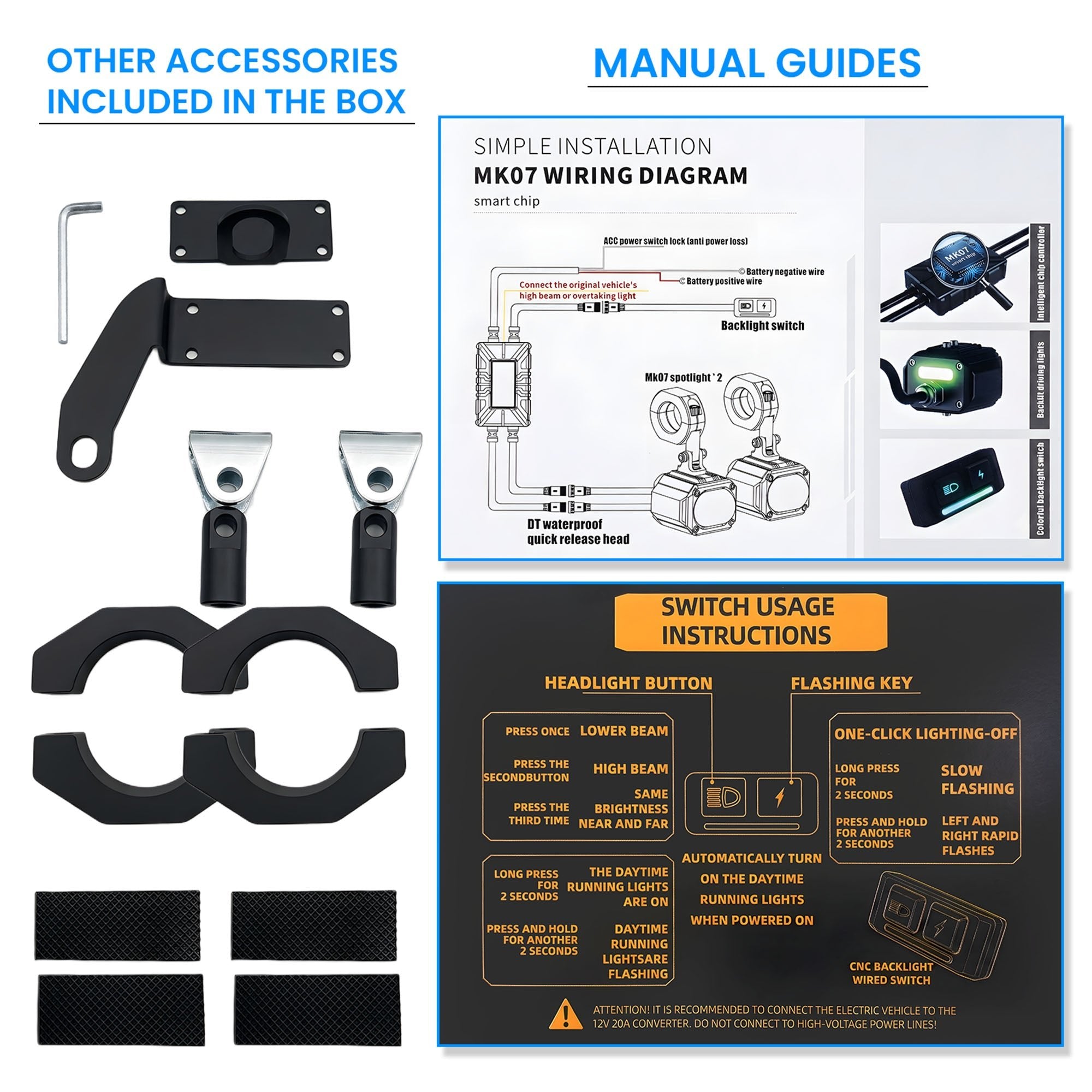 MK07 WITH HARNESS 80W piece High-Performance LED Auxiliary Fog