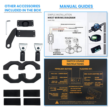 MK07 WITH HARNESS 80W piece High-Performance LED Auxiliary Fog Light | Single Lens | Yellow Low Beam & White High Beam | With Wiring Harness & Switch(Pack of 2) (MGF3) - Moto Genius