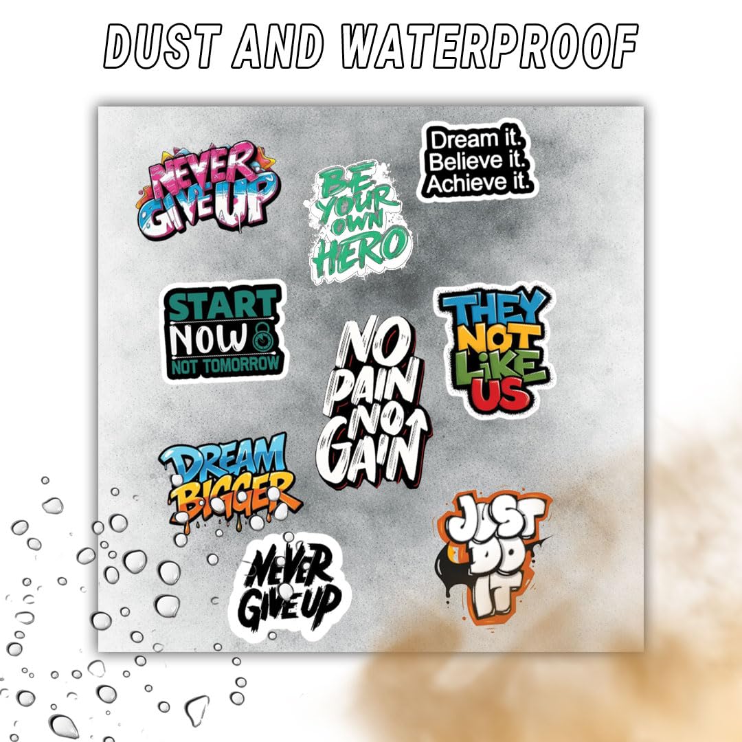Motivational Confidence Stickers – 3D Waterproof Self-Adhesive Inspirational Quote Decal for Laptop, Mobile, Helmet, Bike, Car & Notebook | Positive Vinyl Stickers (MOTIVATION2) - Moto Genius