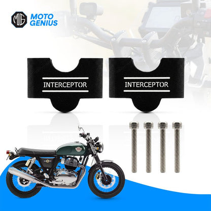 MOTO GENIUS Interceptor 650 Adjustable Handlebar Riser Clamp – Premium Aluminium Handle Bar Riser for Enhanced Comfort & Control - Moto Genius