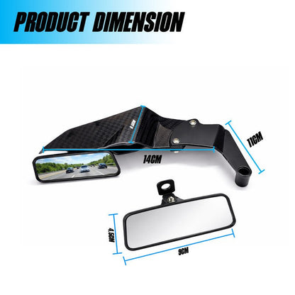 MOTO GENIUS Universal Motorcycle Rear View Mirrors 2Pcs, Carbon Design Side Mirrors, 360° Adjustable, CNC Durable Build, Compatible with York fitting Bikes - Moto Genius