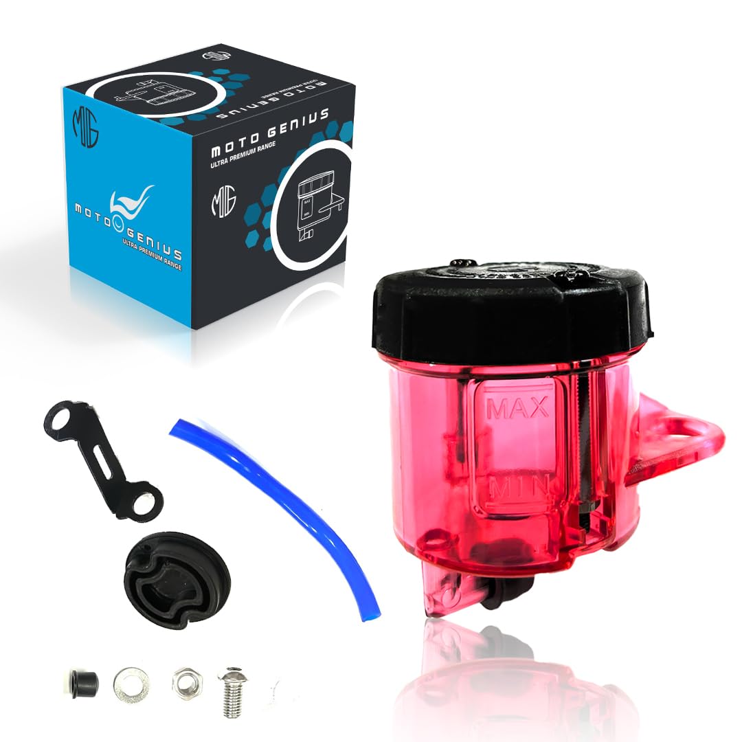 Moto GENIUSUniversal Motorcycle Front Brake Master Cylinder Oil Reservoir Tank Cup | Durable Replacement for Hydraulic Brake and Clutch Systems-Red - Moto Genius