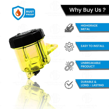 Moto GENIUSUniversal Motorcycle Front Brake Master Cylinder Oil Reservoir Tank Cup | Durable Replacement for Hydraulic Brake and Clutch Systems-Neon - Moto Genius