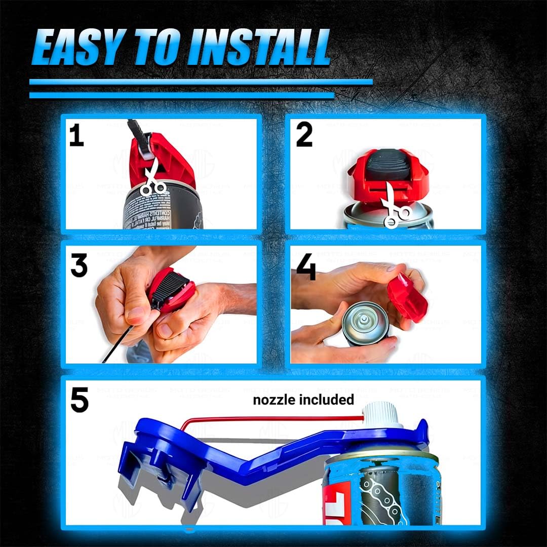 Motorcycle Chain Cleaner and Lube Applicator Tool Kit | Durable Brush for Deep Cleaning and Maintenance-Blue - Moto Genius