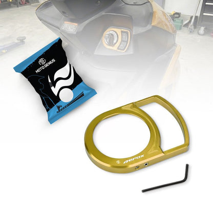 Motorcycle Ignition Key Lock Switch Cover Protector Ring for Yamaha Aerox 155, Durable & Stylish Ignition Key Guard Accessory-Gold - Moto Genius