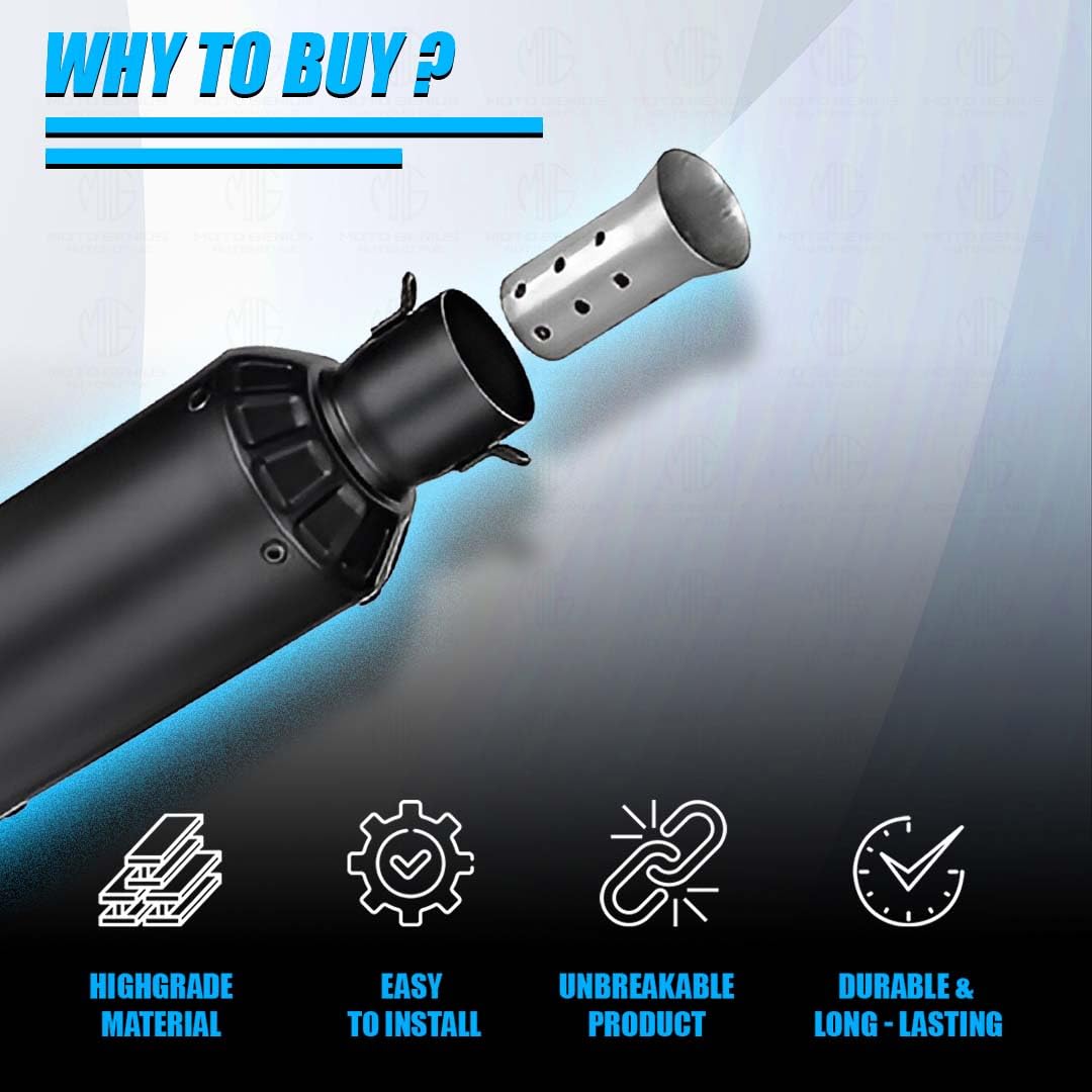 Motorcycle Stainless Steel Universal Exhaust DB Killer | 51mm Silencer Muffler for Enhanced Performance (Cylinder Shape)-Cylinder-Shape - Moto Genius