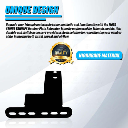 Number Plate Relocator for Triumph Speed 400 & 400X | Tail Tidy Fender Eliminator Kit | Durable Metal Construction | Sleek Rear License Plate Mount - Moto Genius