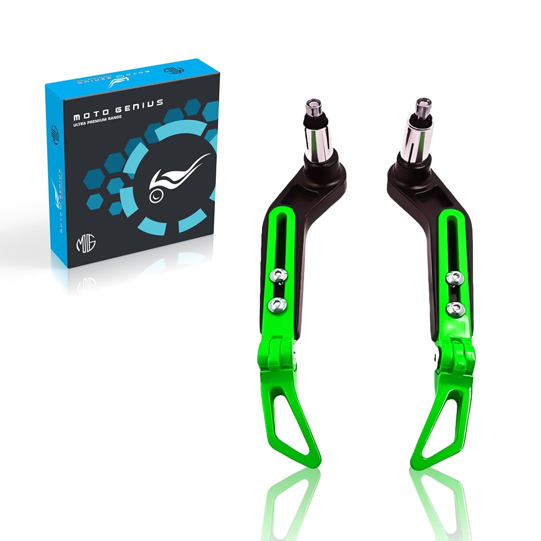 Premium Adjustable CNC Brake Clutch Lever Protector Guard for Motorcycles & Bikes – Universal Fit-Green - Moto Genius