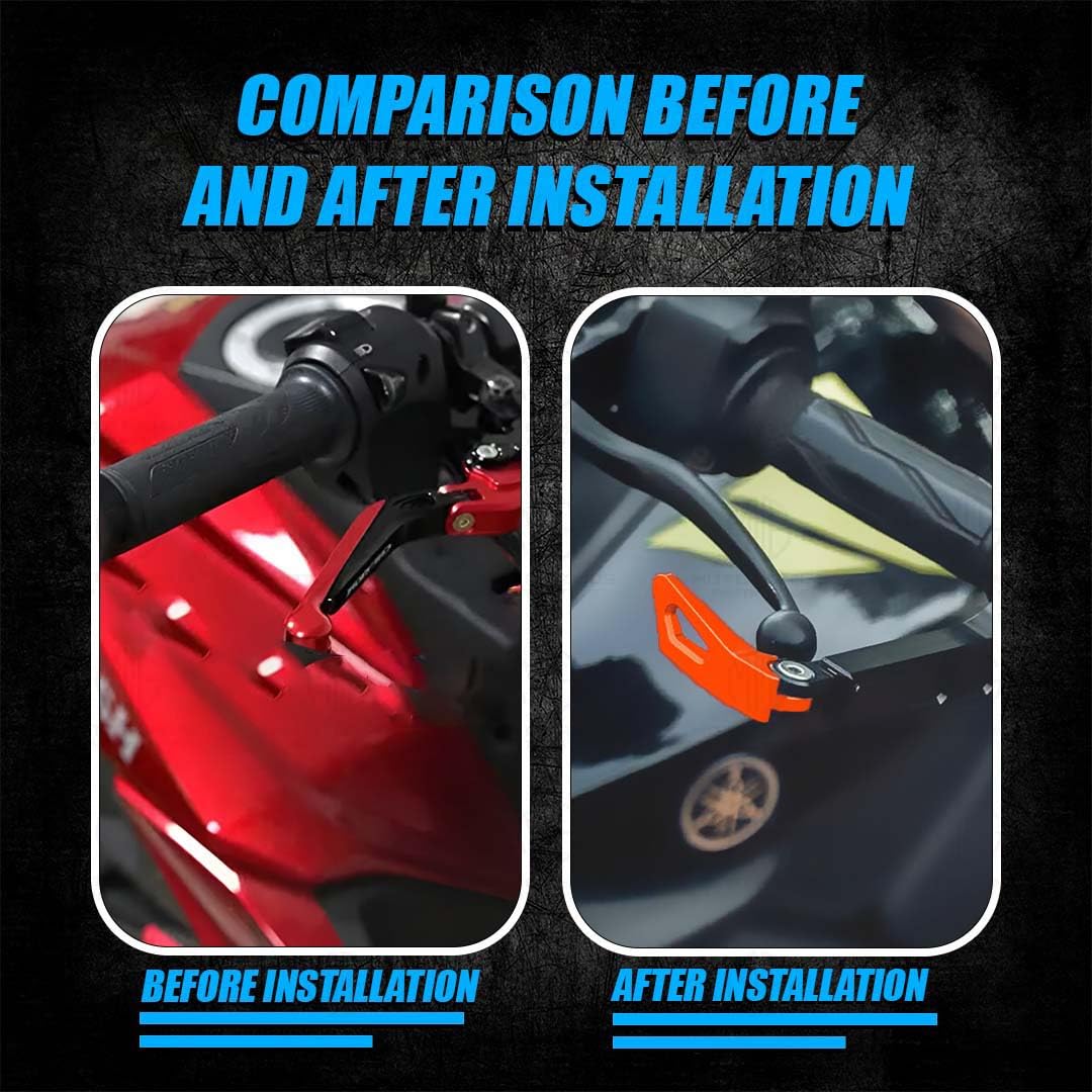 Premium Adjustable CNC Brake Clutch Lever Protector Guard for Motorcycles & Bikes – Universal Fit-Orange - Moto Genius
