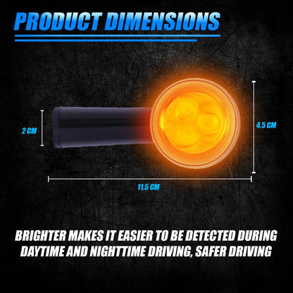 Premium LED Turn Signal Indicators for RE Hunter 350, Meteor 350, Super Meteor 650, Shotgun 650 Motorbike | Waterproof, High-Brightness, Plug & Play (Set of 4)-Black - Moto Genius