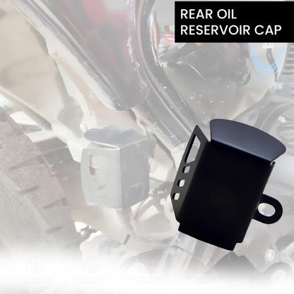 Premium Metal Rear Brake Oil Container Guard Compatible with Hunter 350 Protection & Custom Fit-Black - Moto Genius
