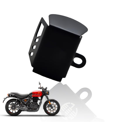 Premium Metal Rear Brake Oil Container Guard Compatible with Hunter 350 Protection & Custom Fit-Black - Moto Genius