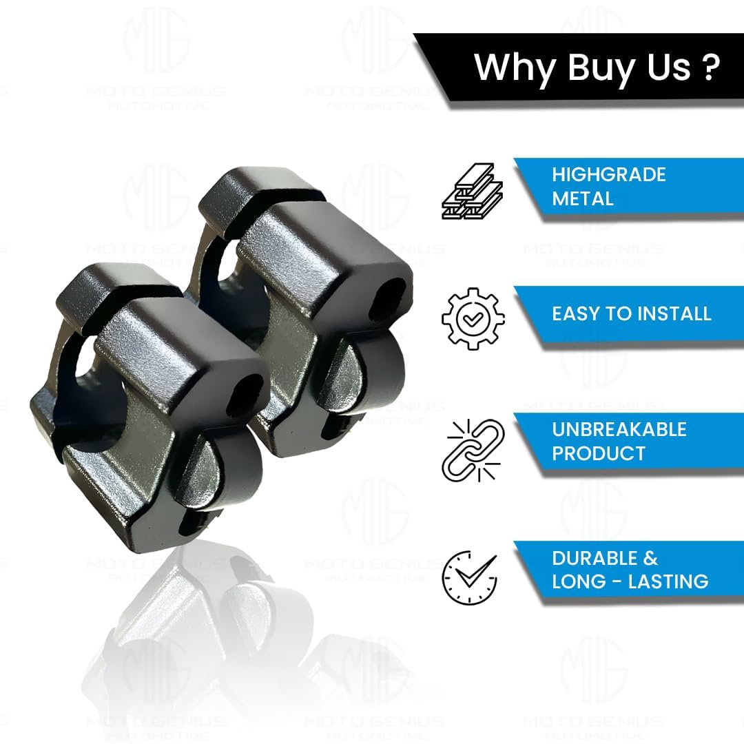 Pro Taper Universal Aluminum Motorcycle Handlebar Risers | Adjustable, Lightweight, Durable, Compatible with Universal Motorbikes-Black - Moto Genius