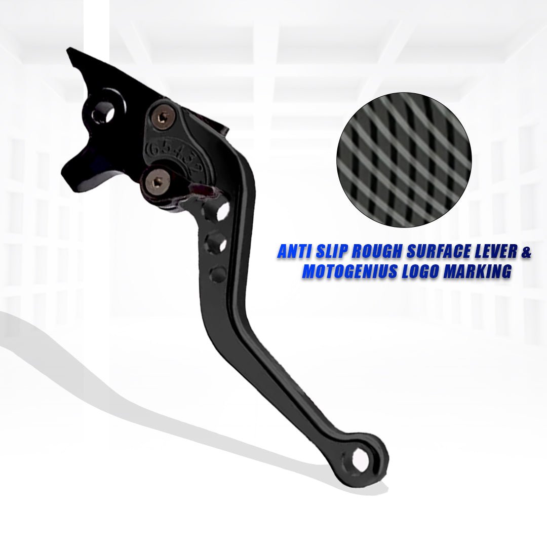Pulsar NS200 NS160 RS200 Adjustable Clutch & Brake Lever Set | 6-Position CNC Aluminum Bike Levers | Heavy Duty, Ergonomic Motorcycle Hand Levers-Black - Moto Genius