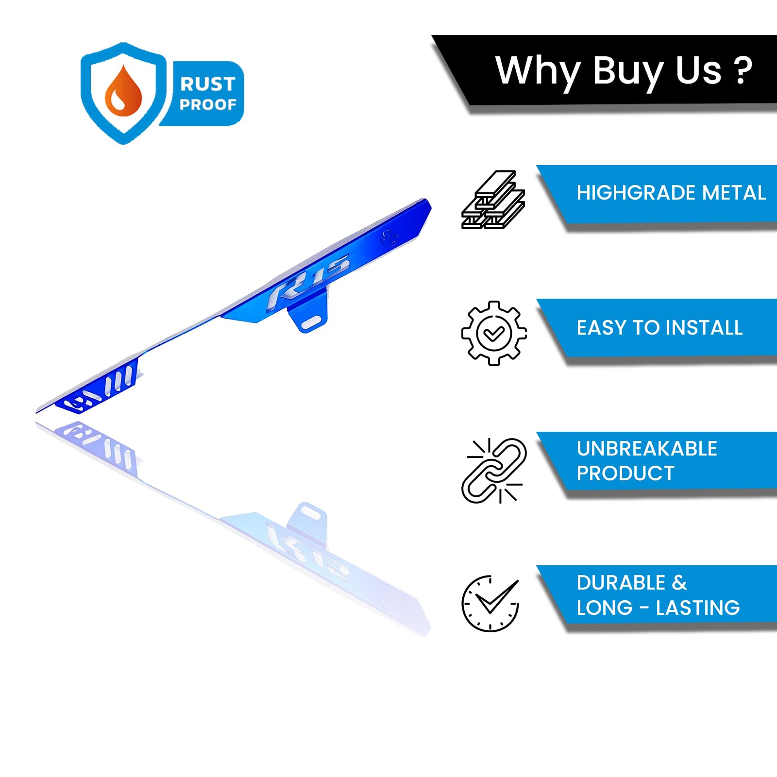 R15 V3 Bike Chain Cover - Durable and Lightweight Protector for Optimal Chain Performance | Easy Installation, Fits in R15 Model-Blue - Moto Genius