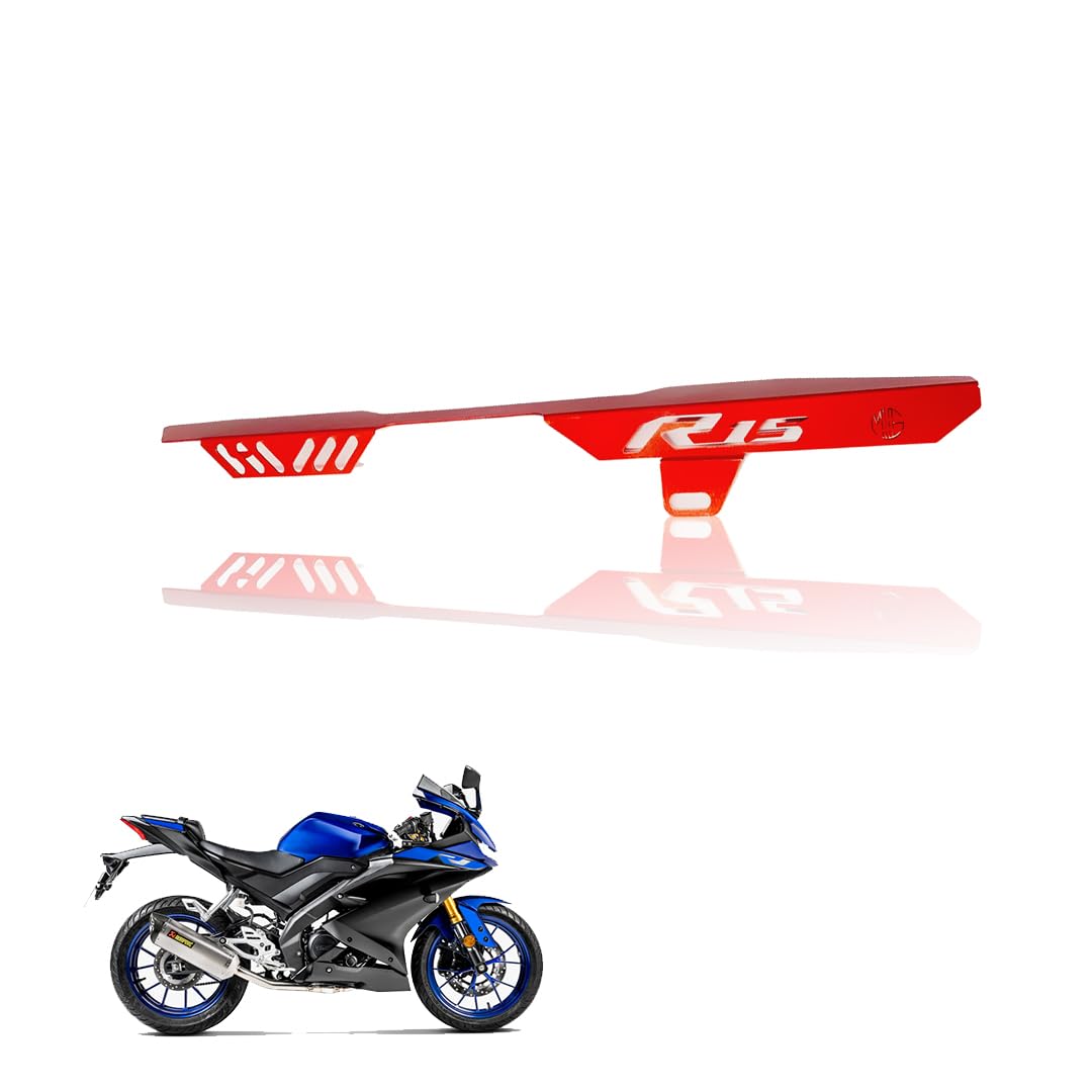 R15 V3 Bike Chain Cover - Durable and Lightweight Protector for Optimal Chain Performance | Easy Installation, Fits in R15 Model-Red - Moto Genius