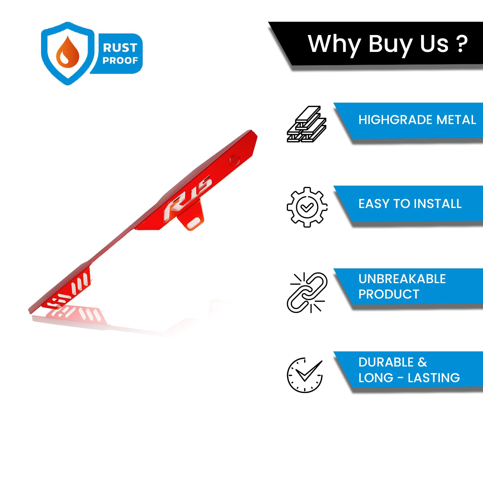 R15 V3 Bike Chain Cover - Durable and Lightweight Protector for Optimal Chain Performance | Easy Installation, Fits in R15 Model-Red - Moto Genius