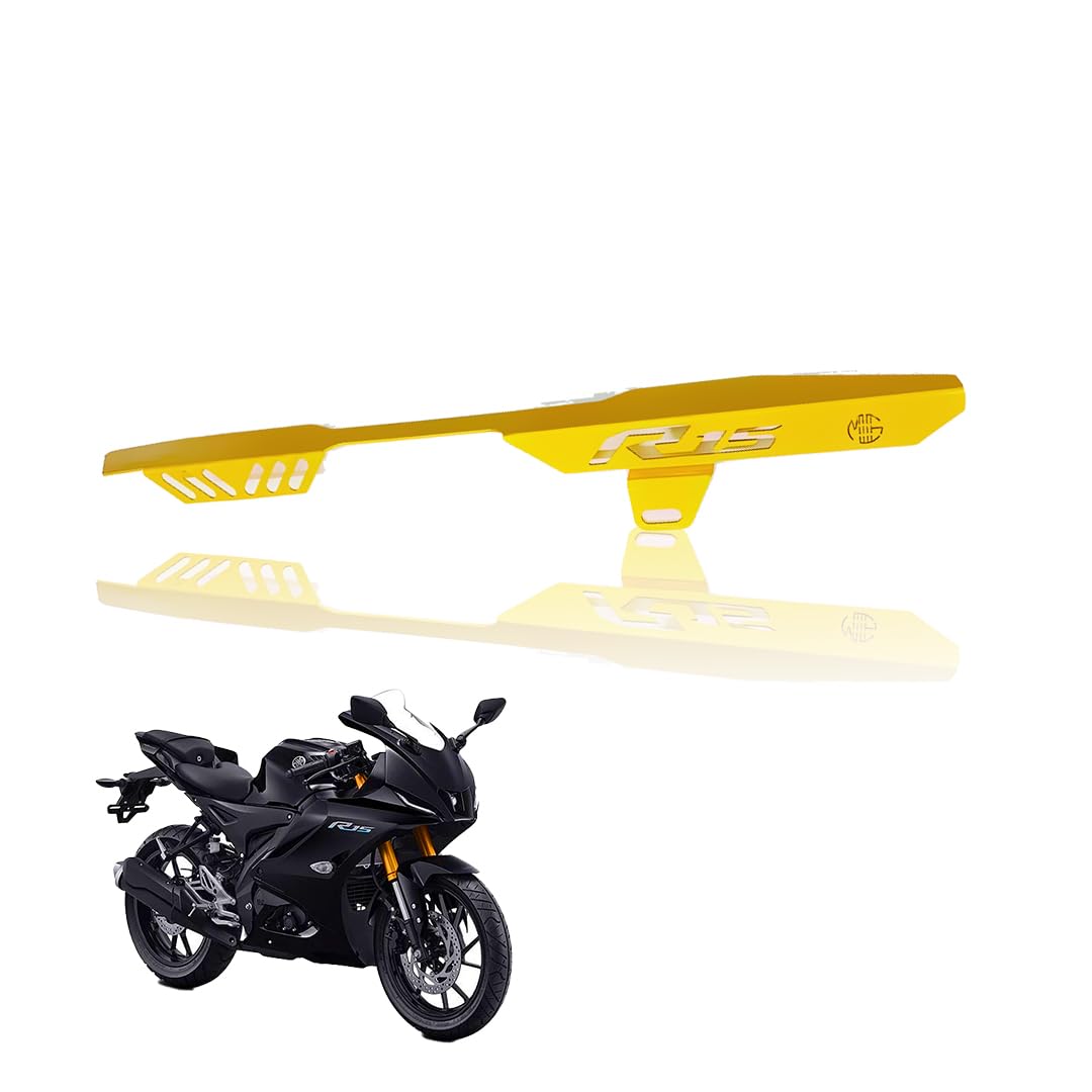 R15 V4 Bike Chain Cover - Durable and Lightweight Protector for Optimal Chain Performance | Easy Installation, Fits in R15 Model-Yellow - Moto Genius