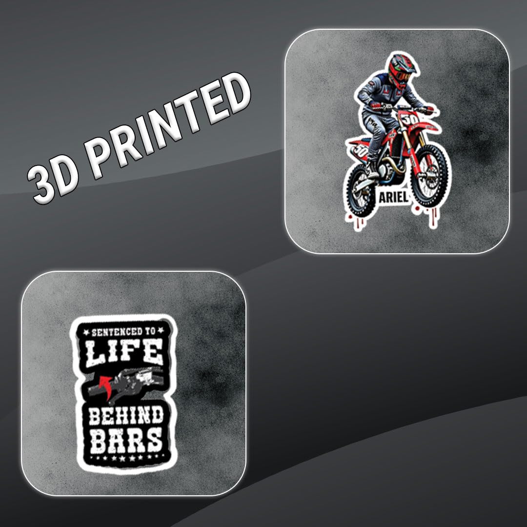 Racing Bike Motivational 3D Vinyl Stickers | Waterproof, Fade-Proof, Self-Adhesive Decals for Helmet, Bike, Car, Laptop & Mobile | Inspirational Racing Quotes Stickers (9 PC) - Moto Genius