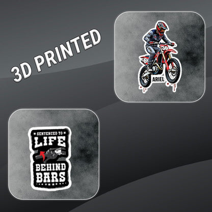 Racing Bike Motivational 3D Vinyl Stickers | Waterproof, Fade-Proof, Self-Adhesive Decals for Helmet, Bike, Car, Laptop & Mobile | Inspirational Racing Quotes Stickers (9 PC) - Moto Genius