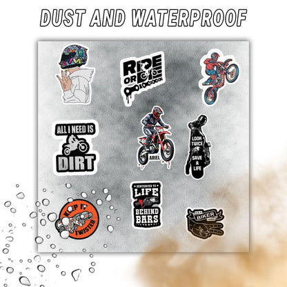 Racing Bike Motivational 3D Vinyl Stickers | Waterproof, Fade-Proof, Self-Adhesive Decals for Helmet, Bike, Car, Laptop & Mobile | Inspirational Racing Quotes Stickers (9 PC) - Moto Genius