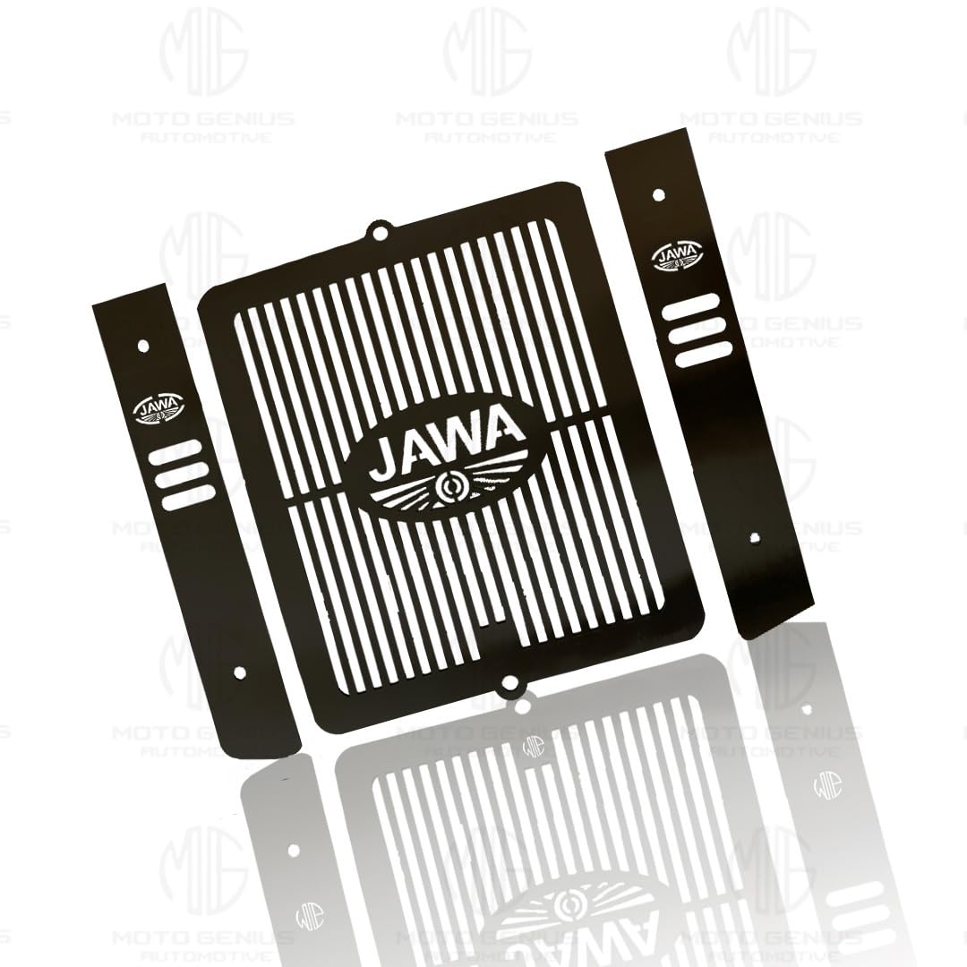Radiator Guard for JAWA 42, PERAK, Bobber and Classic 300 Motorbike | Durable Metal Protector | Essential Accessory for Motorcycle Radiator Protection-Black - Moto Genius