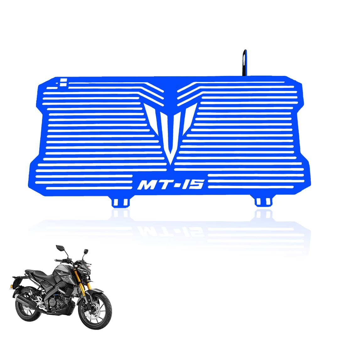 Radiator Guard for MT15 | Heavy-Duty Stainless Steel Radiator Protector | Essential Motorcycle Accessory for Engine Cooling Protection-Blue - Moto Genius