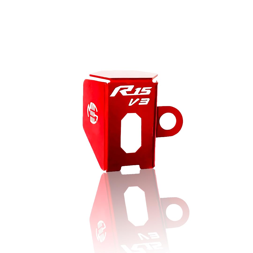 Rear Brake Oil Container Guard for R15 V3 – Durable Protection & Stylish Design for Motorcycles-Red - Moto Genius