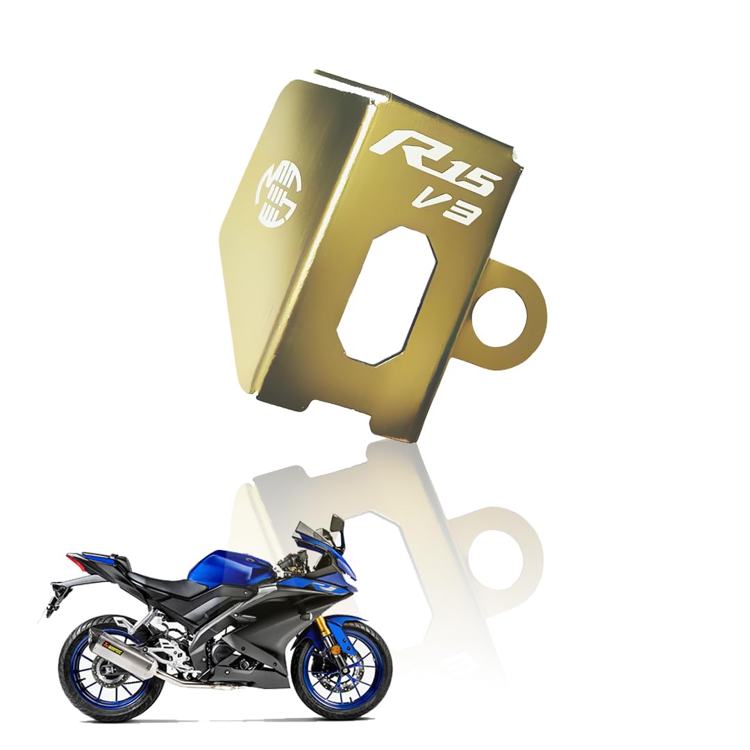 Rear Brake Oil Container Guard for R15 V3 – Durable Protection & Stylish Design for Motorcycles-Silver - Moto Genius