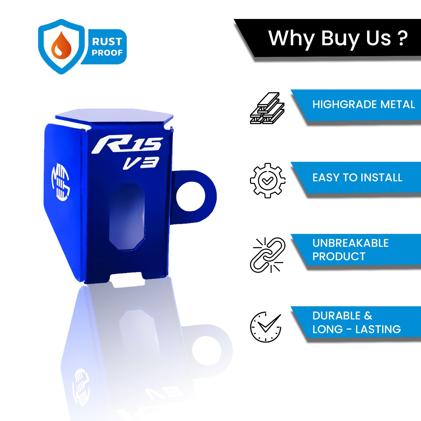 Rear Brake Oil Container Guard for R15 V3 – Durable Protection & Stylish Design for Motorcycles-Blue - Moto Genius