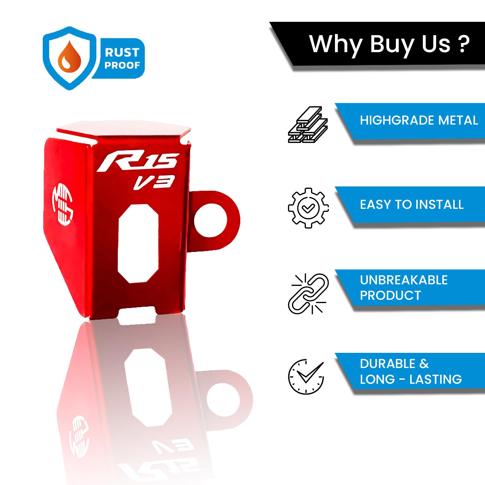 Rear Brake Oil Container Guard for R15 V3 – Durable Protection & Stylish Design for Motorcycles-Red - Moto Genius