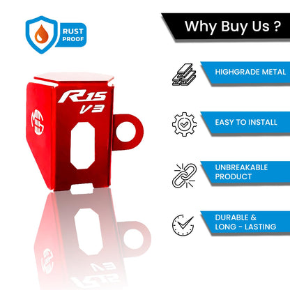 Rear Brake Oil Container Guard for R15 V3 – Durable Protection & Stylish Design for Motorcycles-Red - Moto Genius