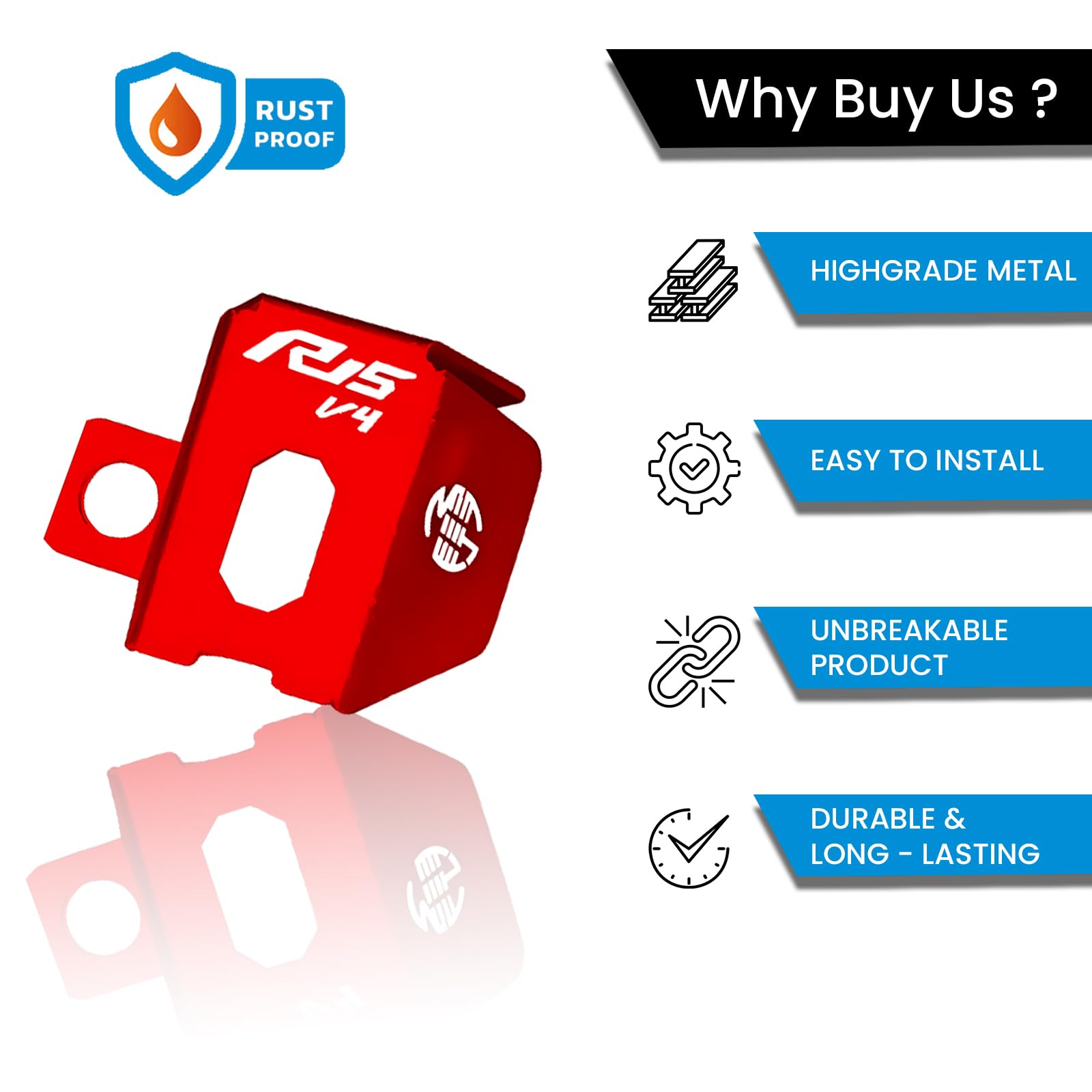 Rear Brake Oil Container Guard for R15 V4 | Durable Protection and Stylish Design for Motorcycles R15-V4-Red - Moto Genius