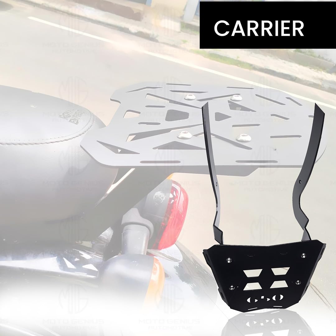 Rear Luggage Rack for RE Super Meteor 650 | Durable Expedition Luggage Carrier | Heavy-Duty Rear Rack for Super Meteor 650-Black - Moto Genius