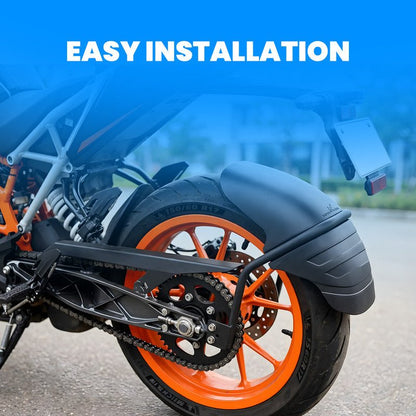 Rear Mudguard Tyre Hugger Anti-Splash Fender with Heavy Duty Metal Bracket for KTM Duke Generation 3 Motorcycle (Black) - Moto Genius