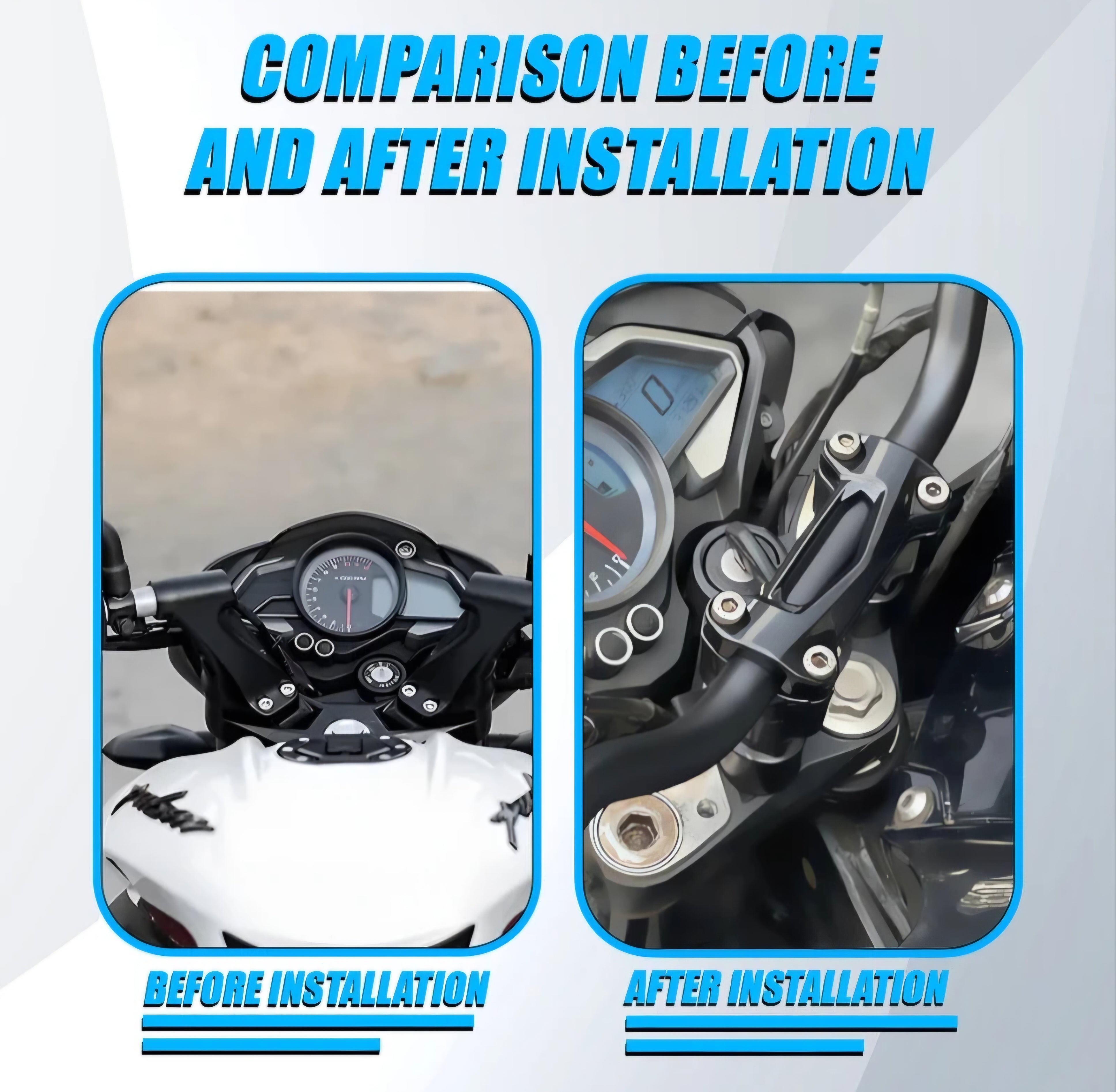 MOTO GENIUS Adjustable Handlebar Conversion Kit for Pulsar 150/180/220 | Enhance Comfort and Control with Aluminium Adjustable Handlebar Height