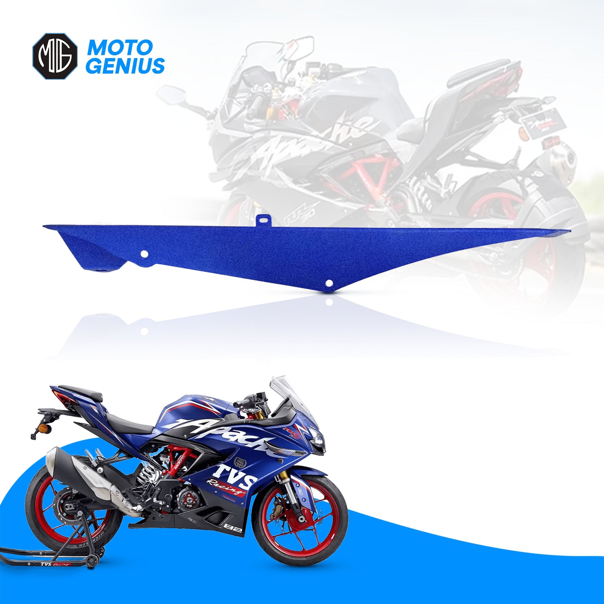 RR310 Chain Cover Aluminium | Lightweight & Durable Motorcycle Chain Guard Protector | Compatible with RR 310 | Easy Installation Spare Part (Red)-Blue - Moto Genius