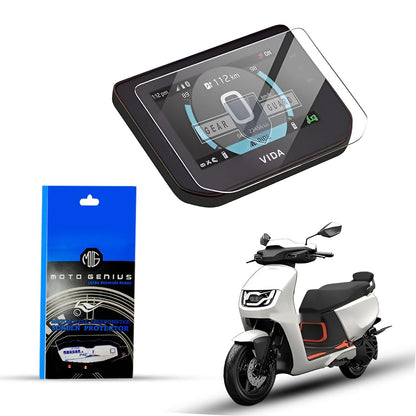 Screen Guard for Hero Vida VX2 Electric Scooter | 9H Hardness Glossy Anti-Shock Speedometer Display Protector-Transparent - Moto Genius